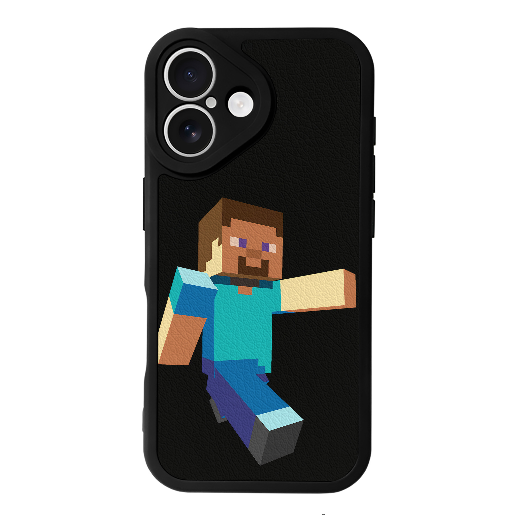 （画像用） マインクラフト ブロックの世界 Minecraft MC Block world 【iPhone 16シリーズ対応】シリコンスマホケース（レザー調） 材質：シリコン